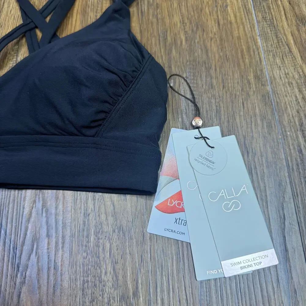 CALIA by Carrie Underwood Black Crisscross Bikini Top - Picture 6 of 6